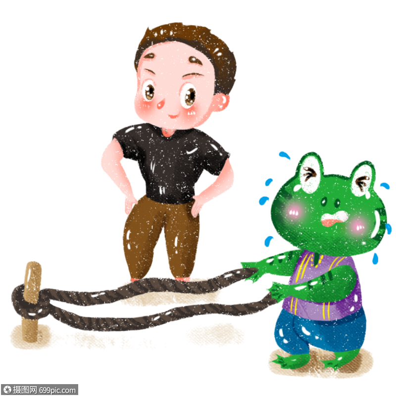 青蛙减肥出汗汗高清图片素材