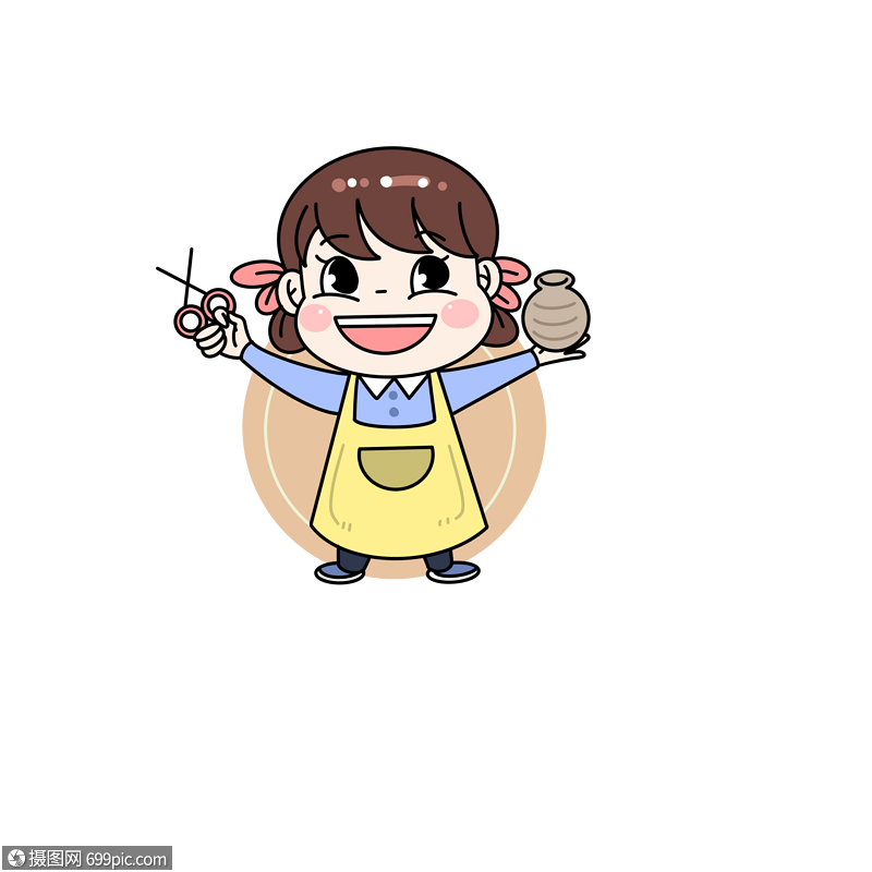 卡通手绘辅导班手工陶艺暑期培训元素