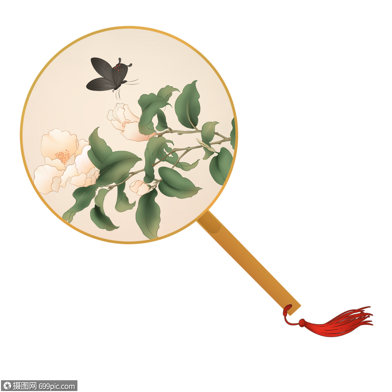 古风团扇扇子手绘图片