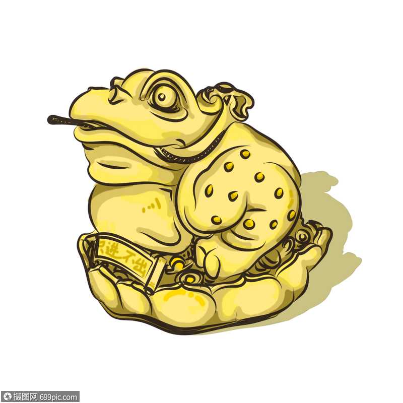 金蟾蜍富贵招财高清图片素材