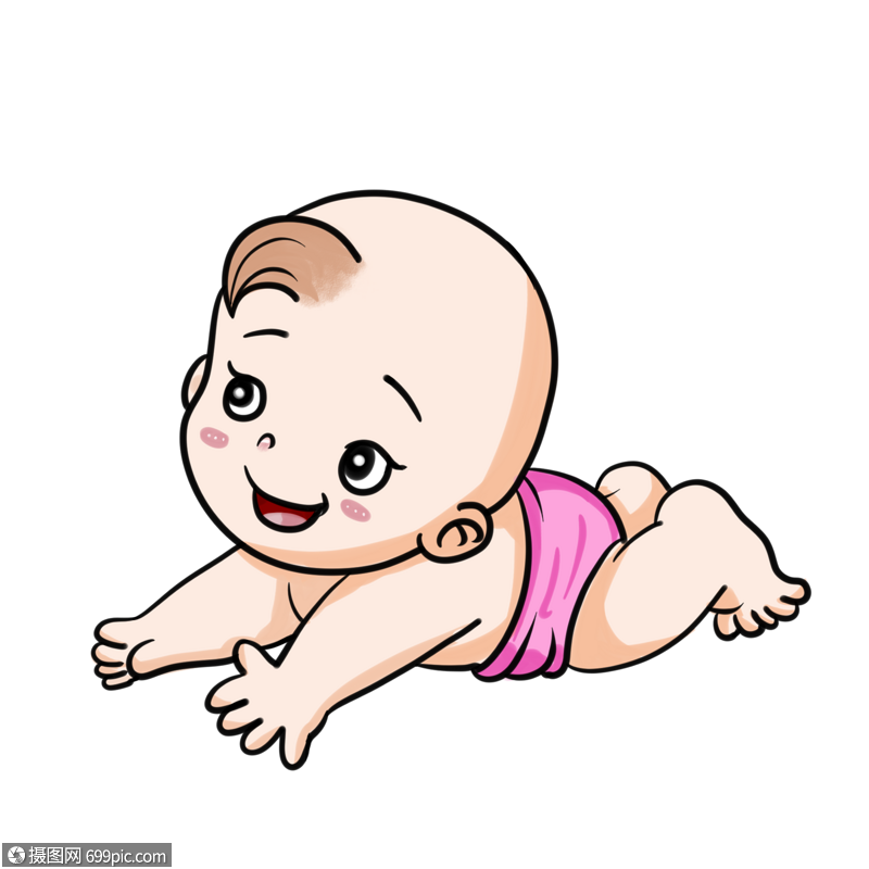 爬行的小婴儿世界母乳喂养日卡通人物