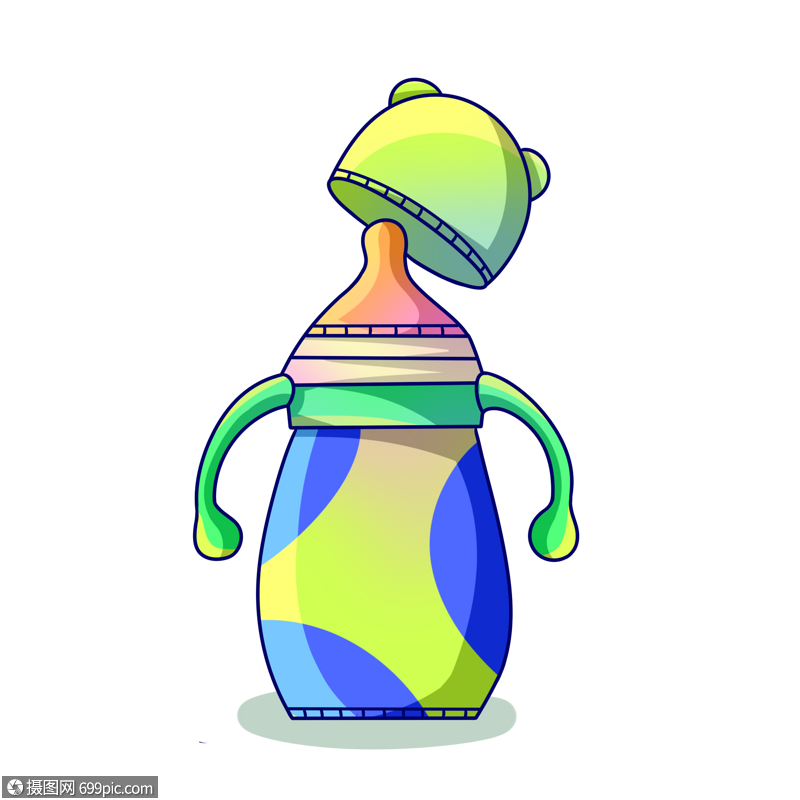 卡通个性奶瓶插图