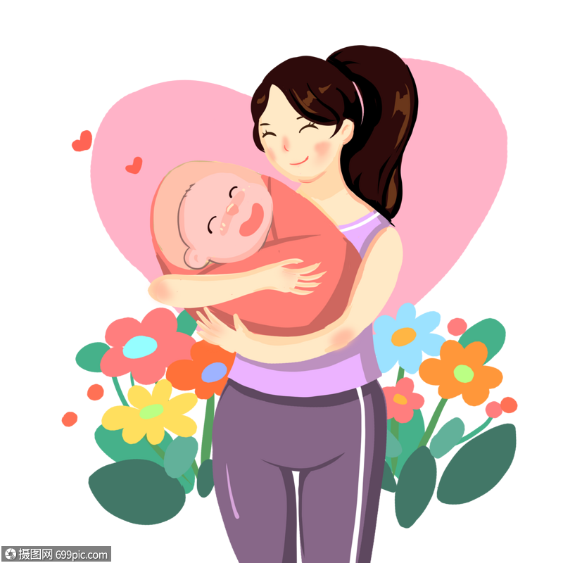 妈妈和宝贝产后母婴温馨互动宝宝亲亲