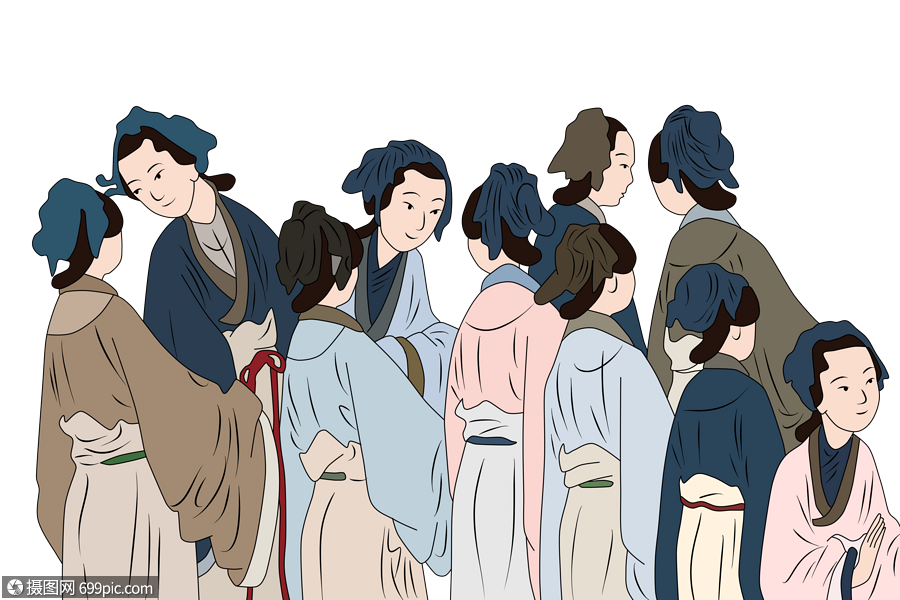 免抠元素 手绘/卡通元素 古代人物.psd