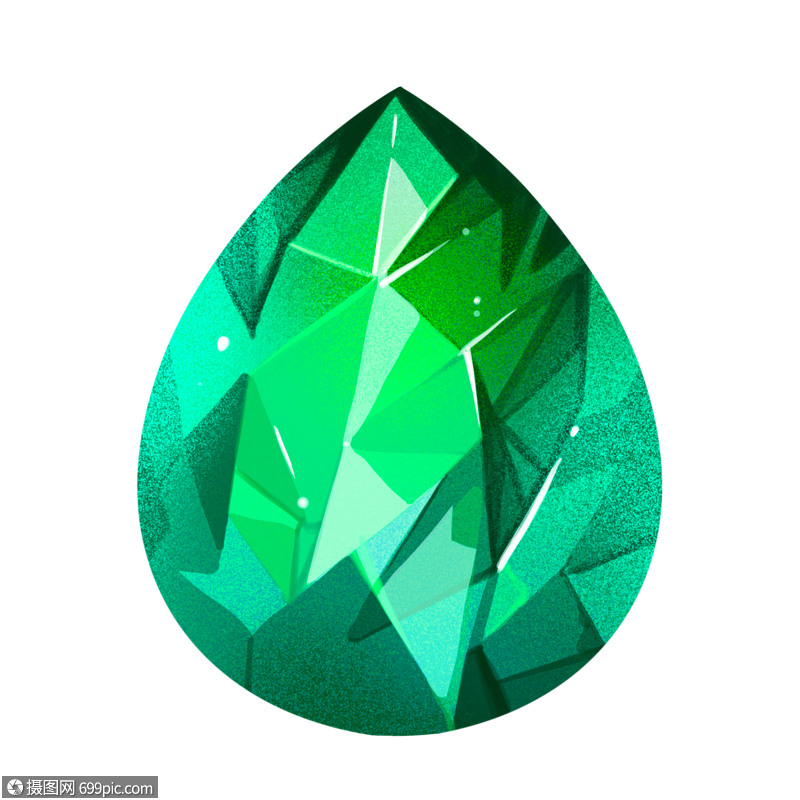 祖母绿水滴形钻石宝石钻石切割
