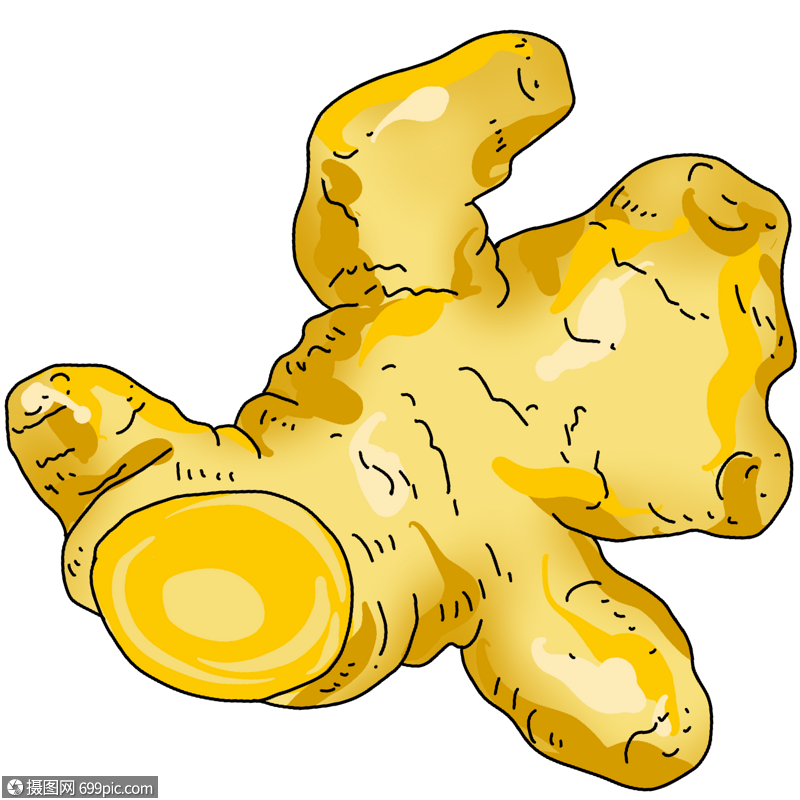 卡通黄色生姜