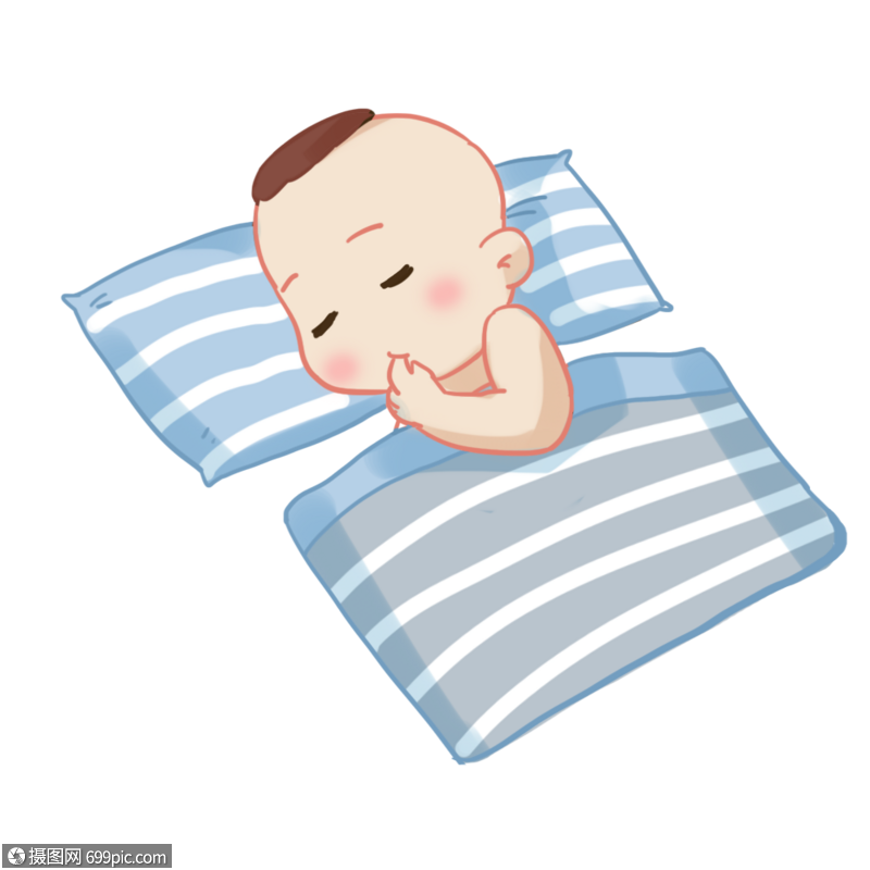 免抠元素 手绘/卡通元素 小婴儿安静的睡觉.psd