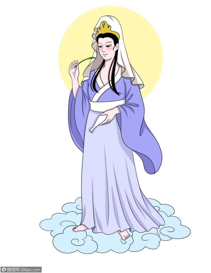 手拿净玉瓶的观音菩萨观音成道日八月一