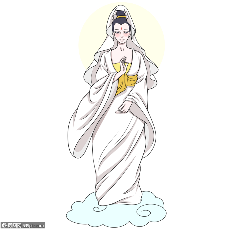 做我佛慈悲手势的观音菩萨