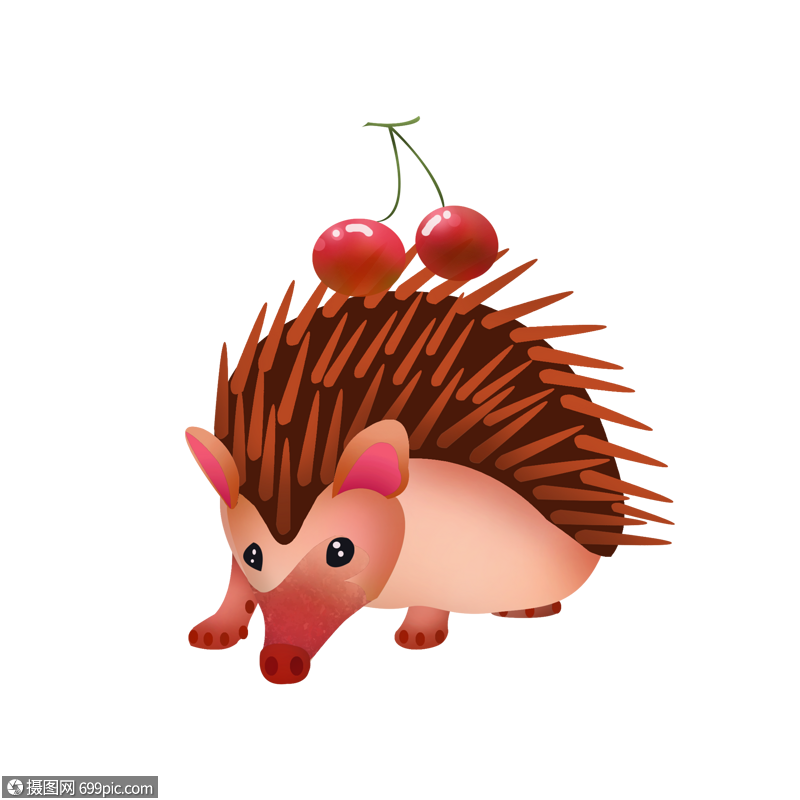 手绘卡通刺猬