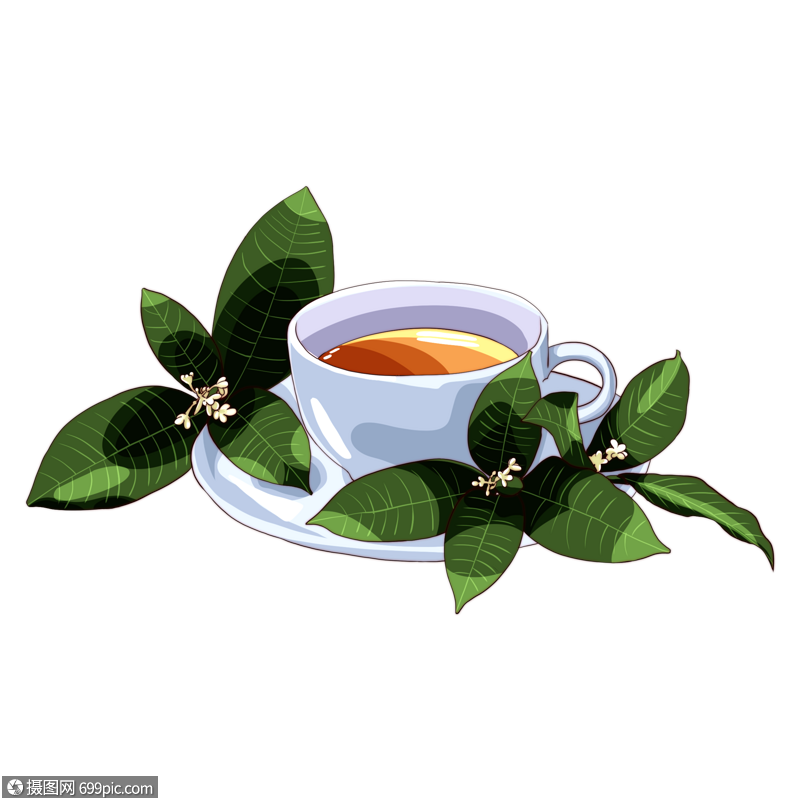 免抠元素 手绘/卡通元素 桂花茶.psd