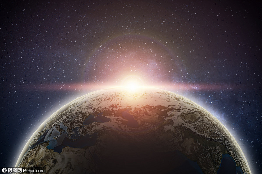 地球光芒星球科幻图片