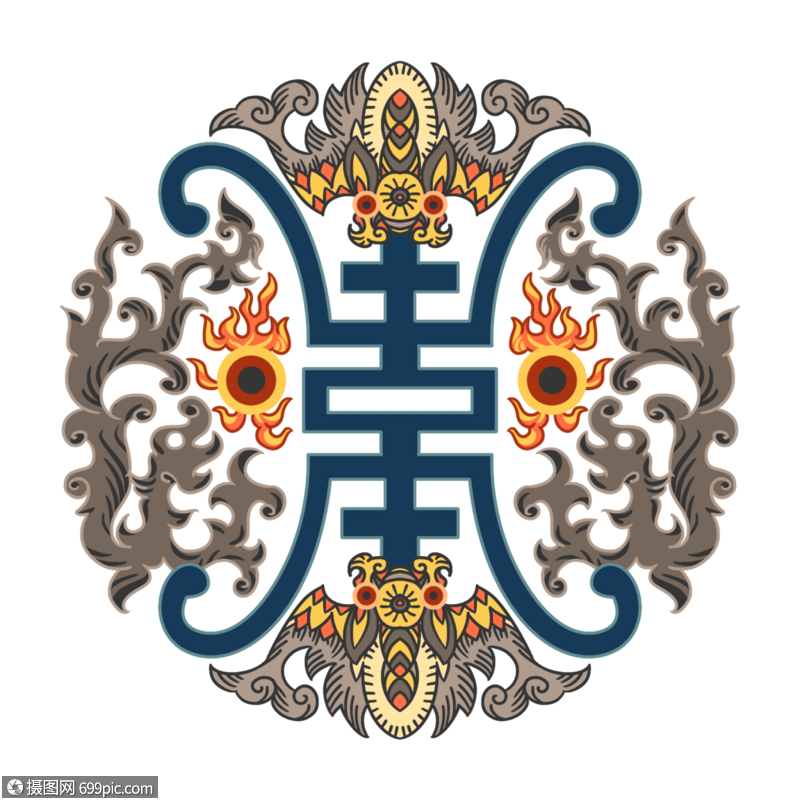 中式服装寿字花纹装饰花边