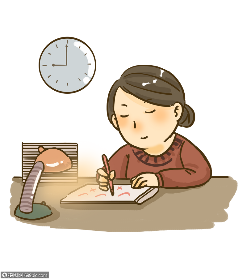 老师深夜批改作业教师节辛苦