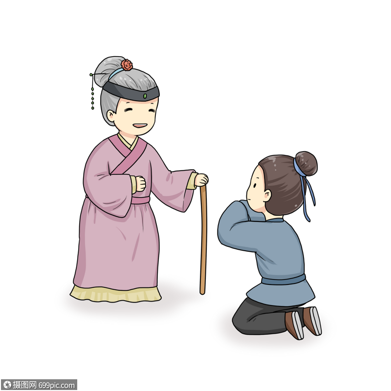 给奶奶请安老奶奶古装卡通人物