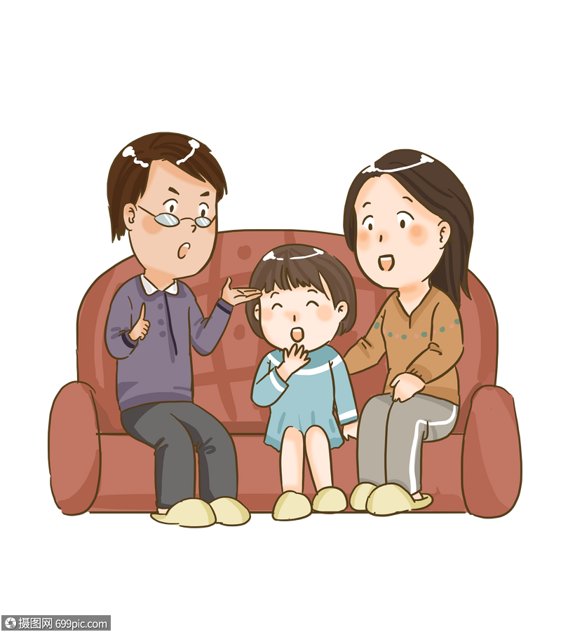 感恩节一家人聊天亲情温暖