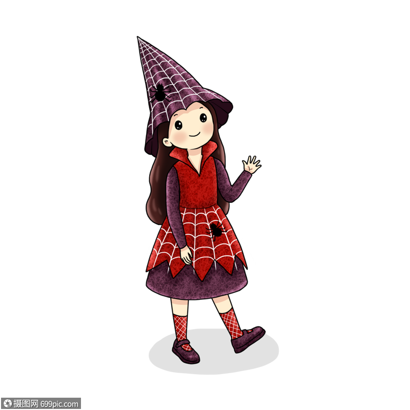 蜘蛛装小女孩万圣节装扮万圣节派对