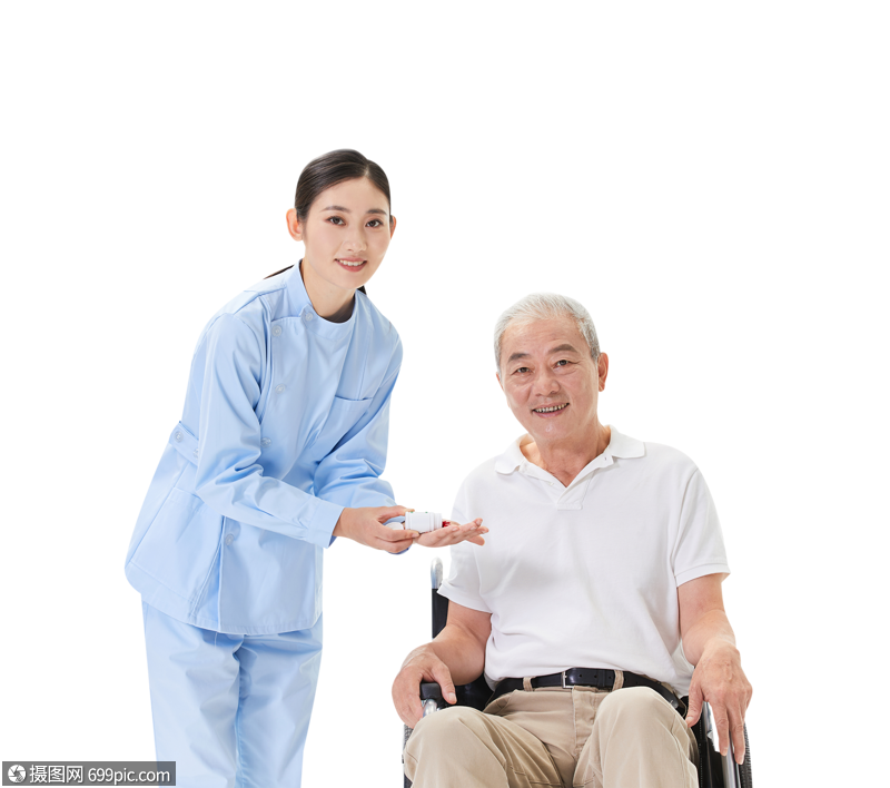 护工照顾老人护士素材