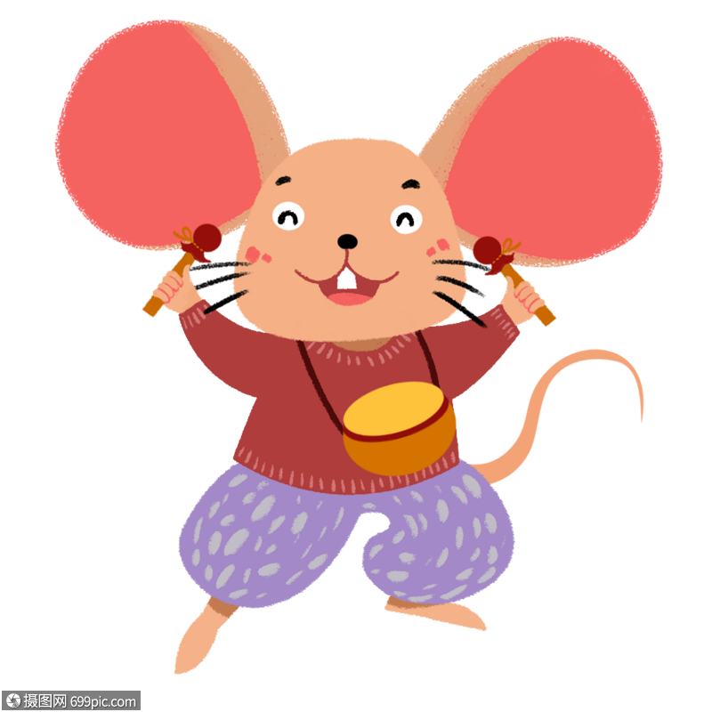 新年卡通鼠形象鼠年十二生肖