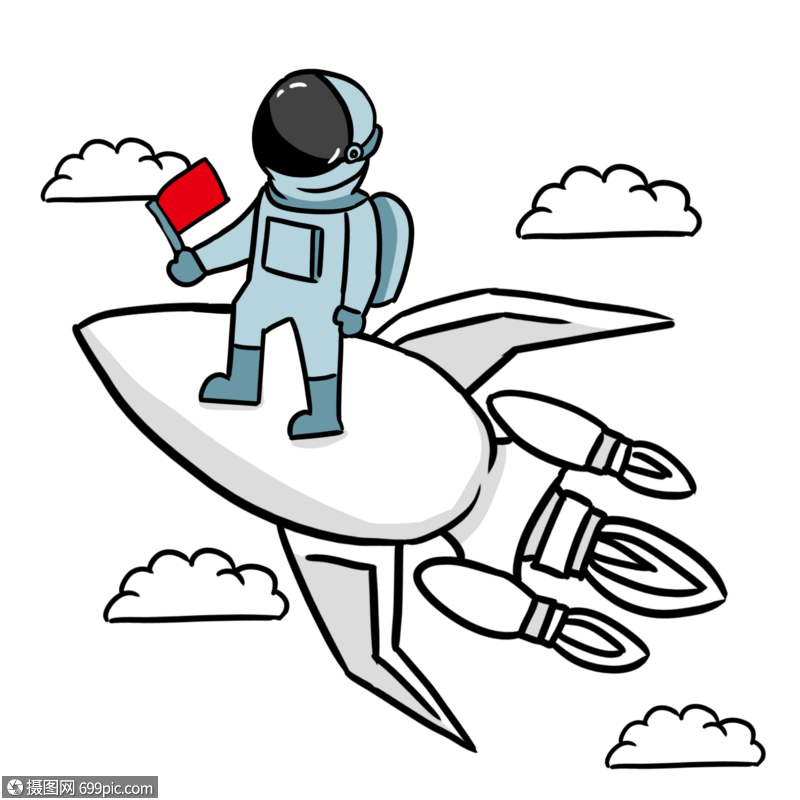 宇航员坐飞船登月