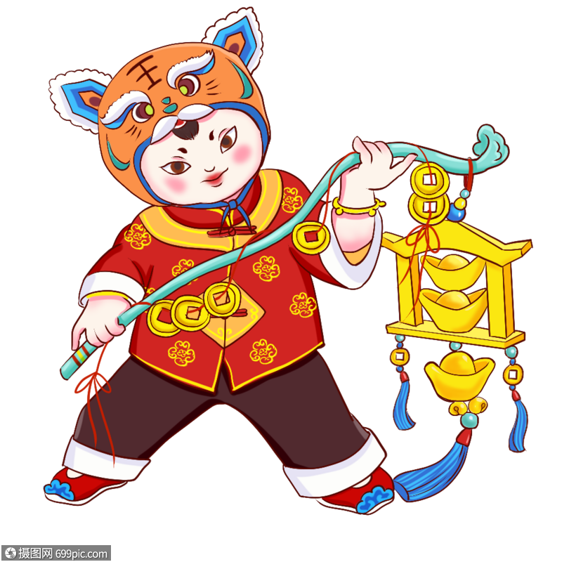 虎头娃娃福娃春节图片