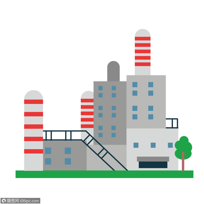 化工厂矢量图简洁图片