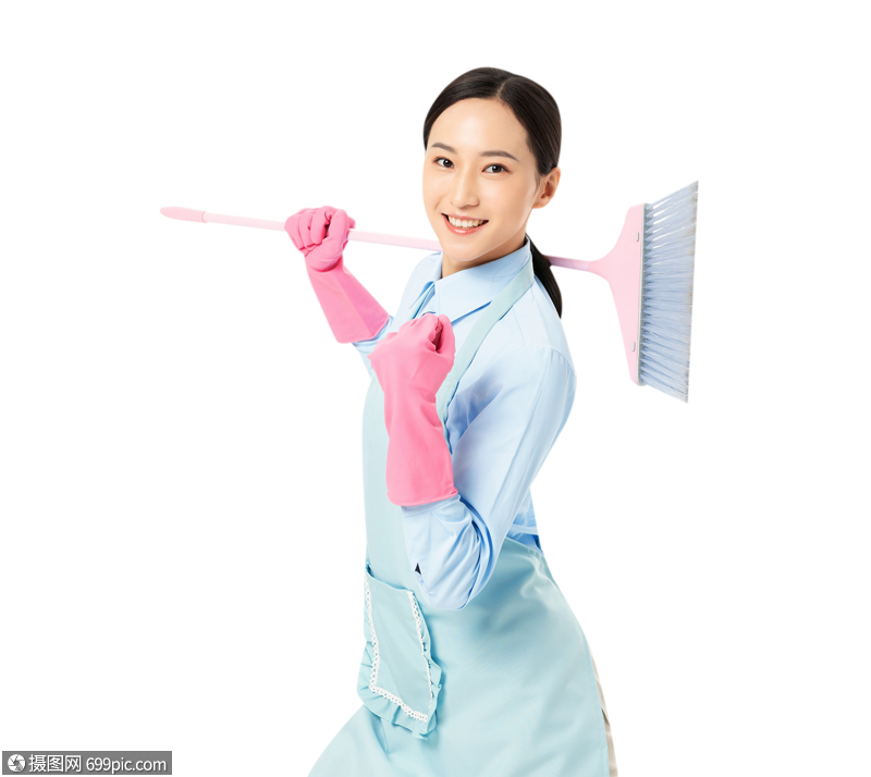 家政服务女性扫地人物真人