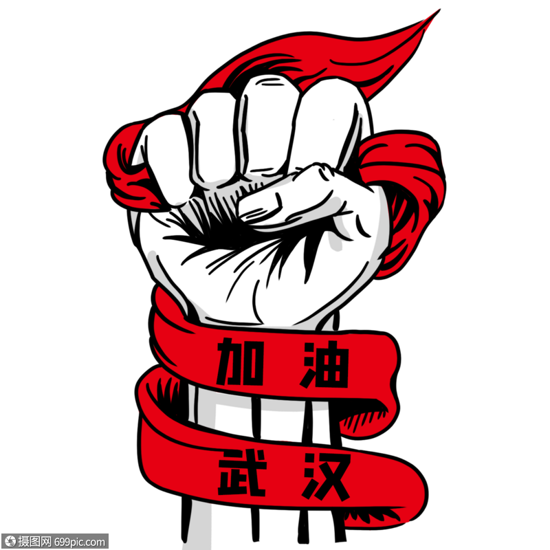 加油武汉握拳正义中国加油