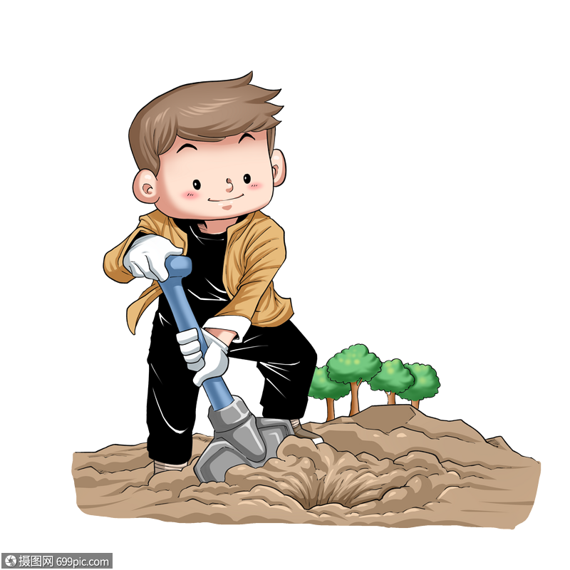 为植树做准备手绘卡通植树节植树节