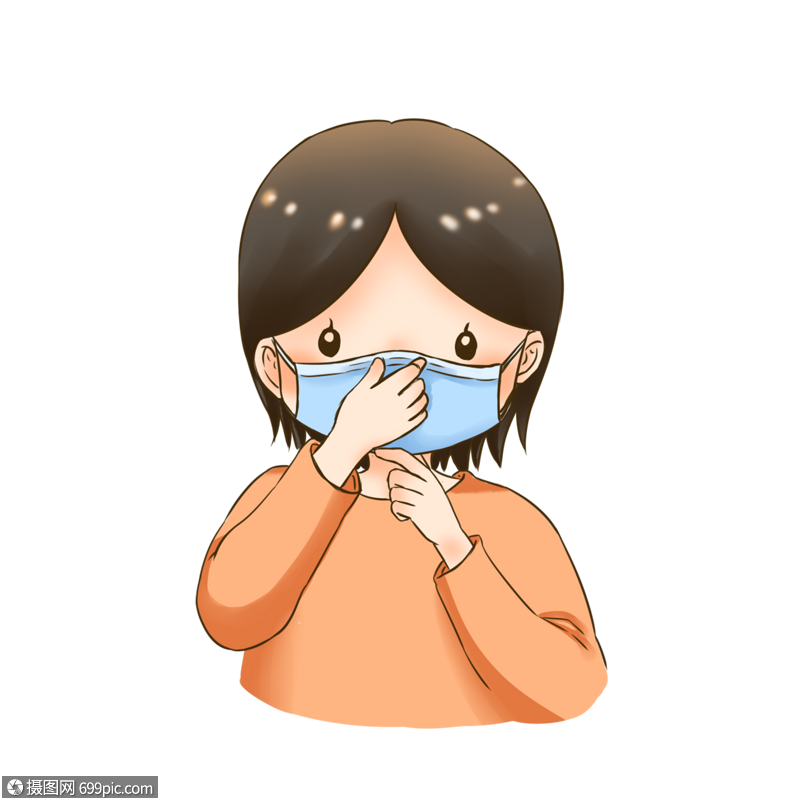 戴口罩的女孩抗议防范病毒