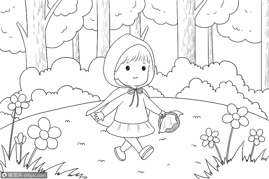 森林里的小红帽儿童插画绘本