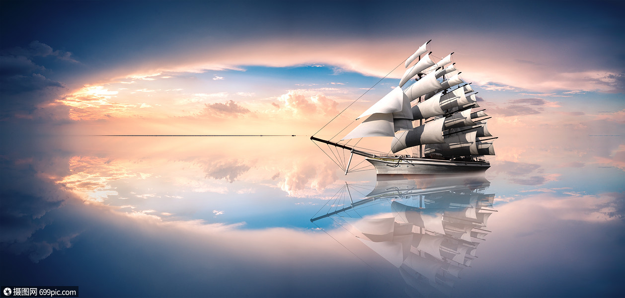 创意背景 背景素材 乘风破浪 扬帆远航.psd
