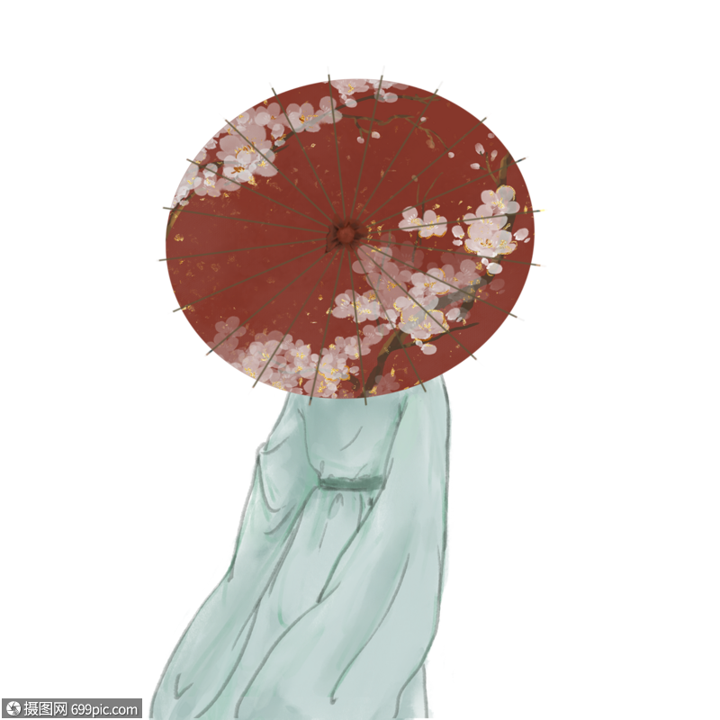 打伞者的背影古代清明