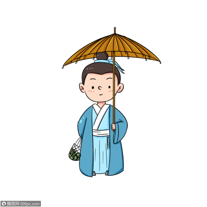 古风撑着雨伞的人油纸伞古风小男生