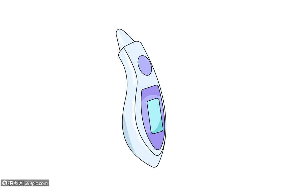 免抠元素 手绘/卡通元素 耳温枪元素.psd