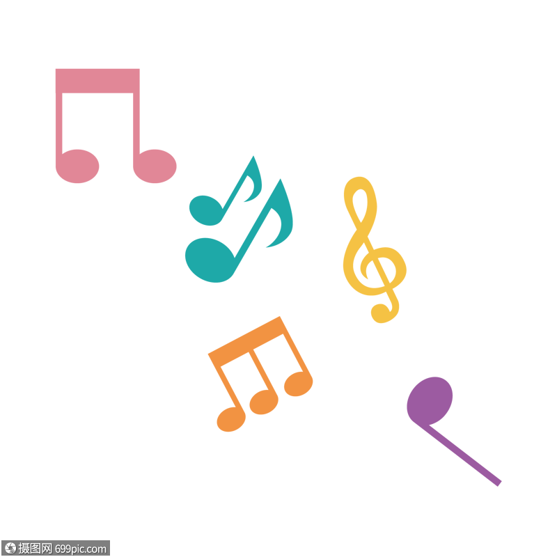彩色音符符号手绘音符