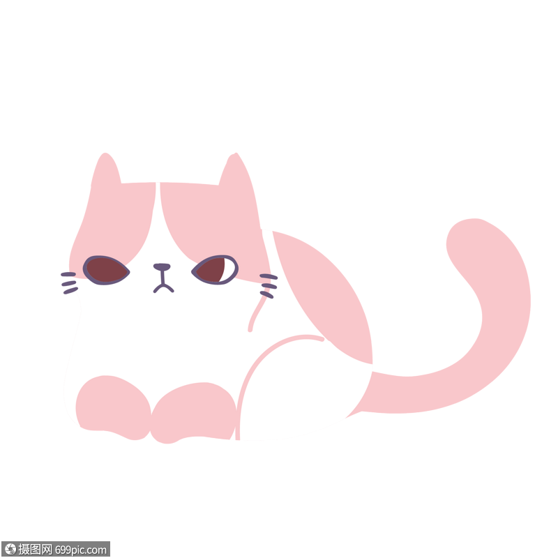 趴着的小猫动物手绘小猫