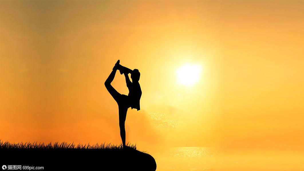 瑜伽剪影锻炼生活图片