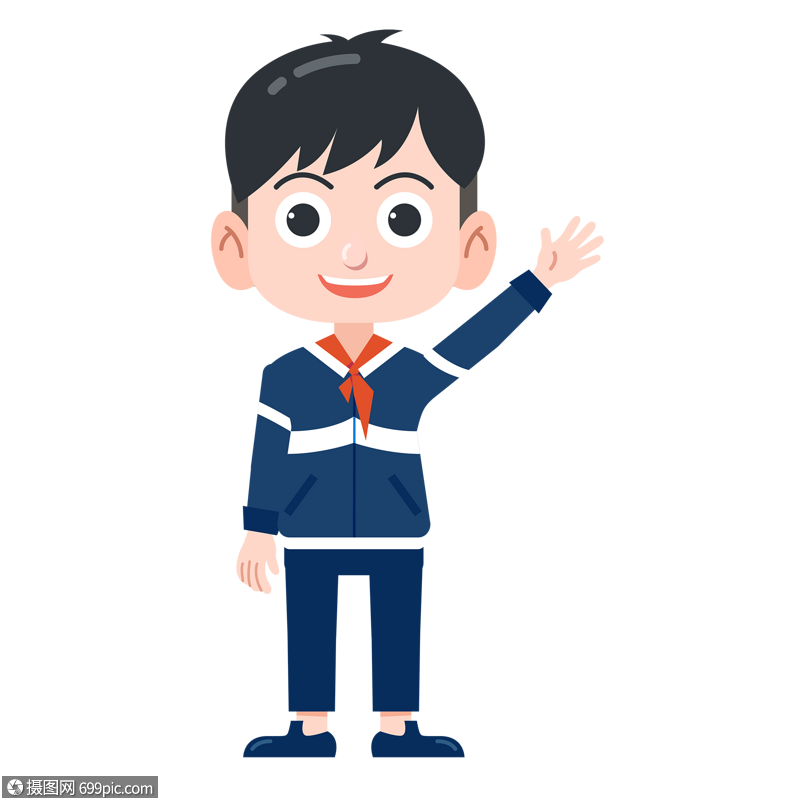 挥手的男孩男生招手