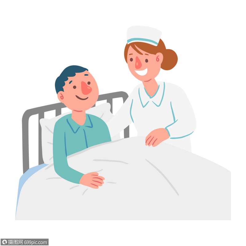 免抠元素 手绘/卡通元素 护士 护士照顾病人.ai