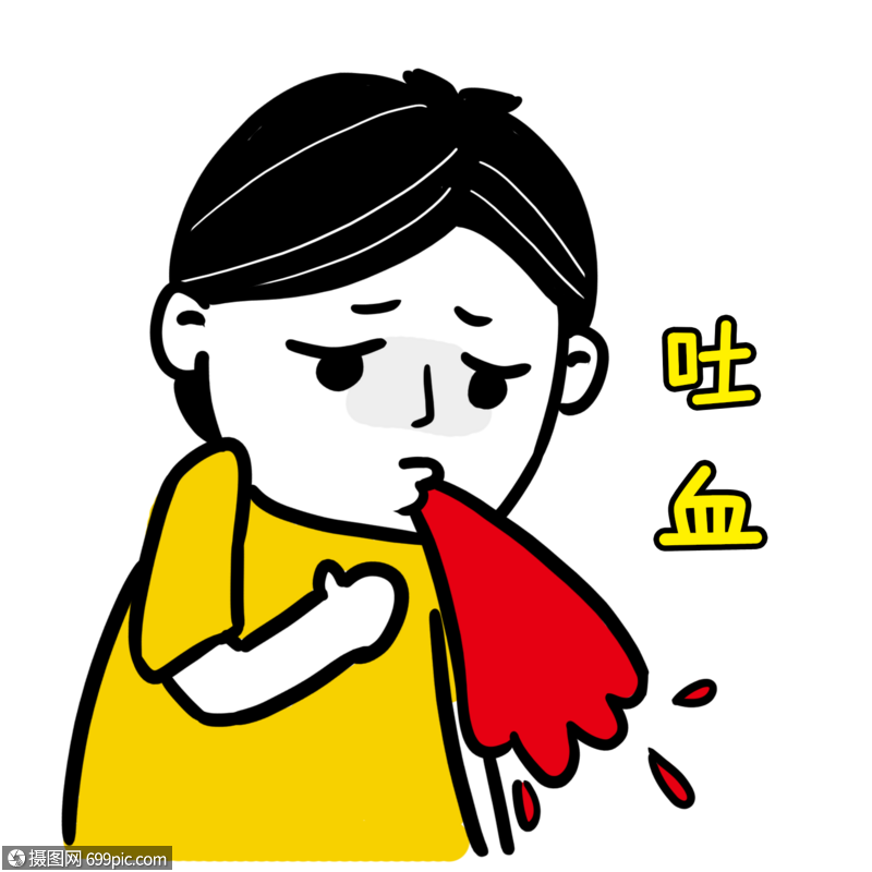 吐血青年卡通无语图片