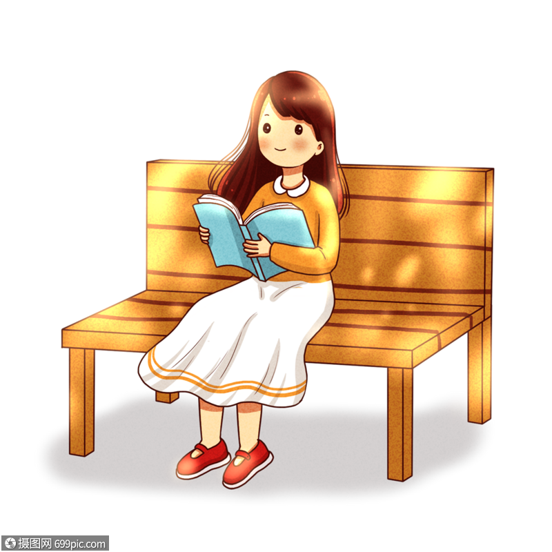 公园里看书的女孩