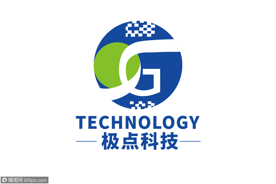 高端大气极点科技公司logo设计