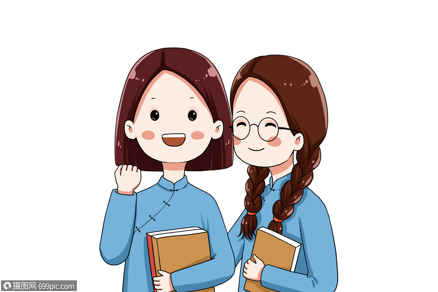 免抠元素 手绘/卡通元素 穿民国服装的女生.png