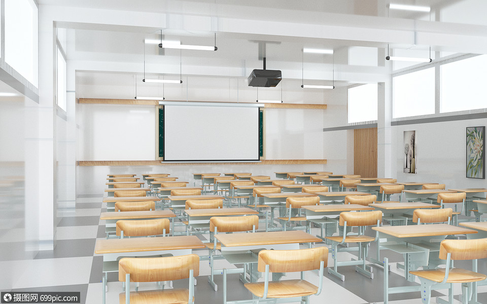 c4d教室课桌图片上课课桌椅