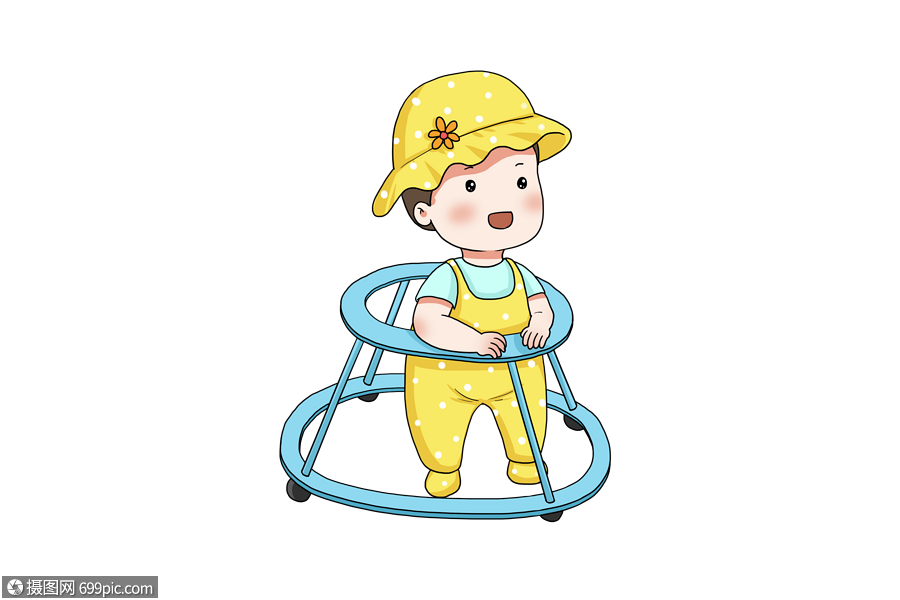 小婴儿学步小孩卡通人物