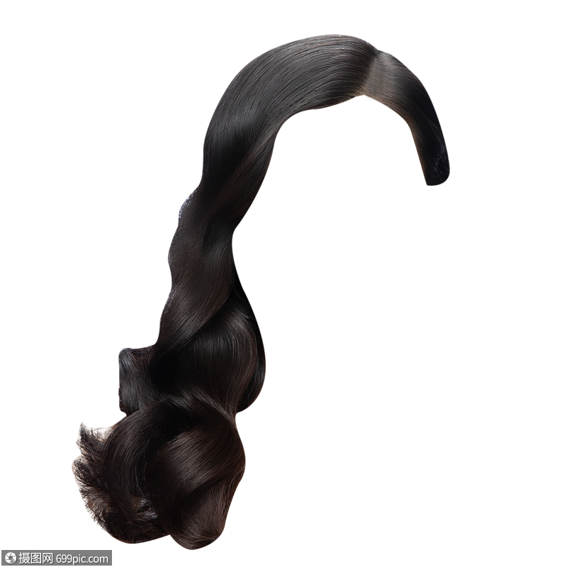 黑色发型假发素材免抠元素