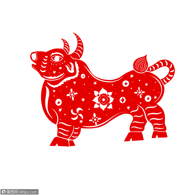 剪纸牛中国风手工剪纸