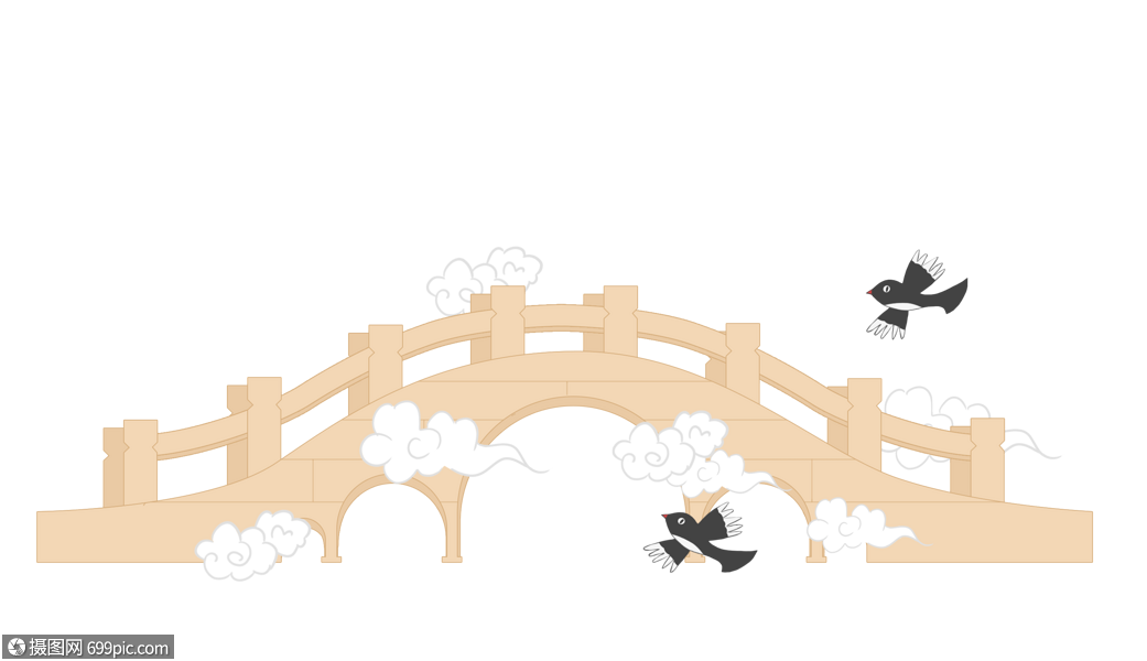卡通手绘鹊桥