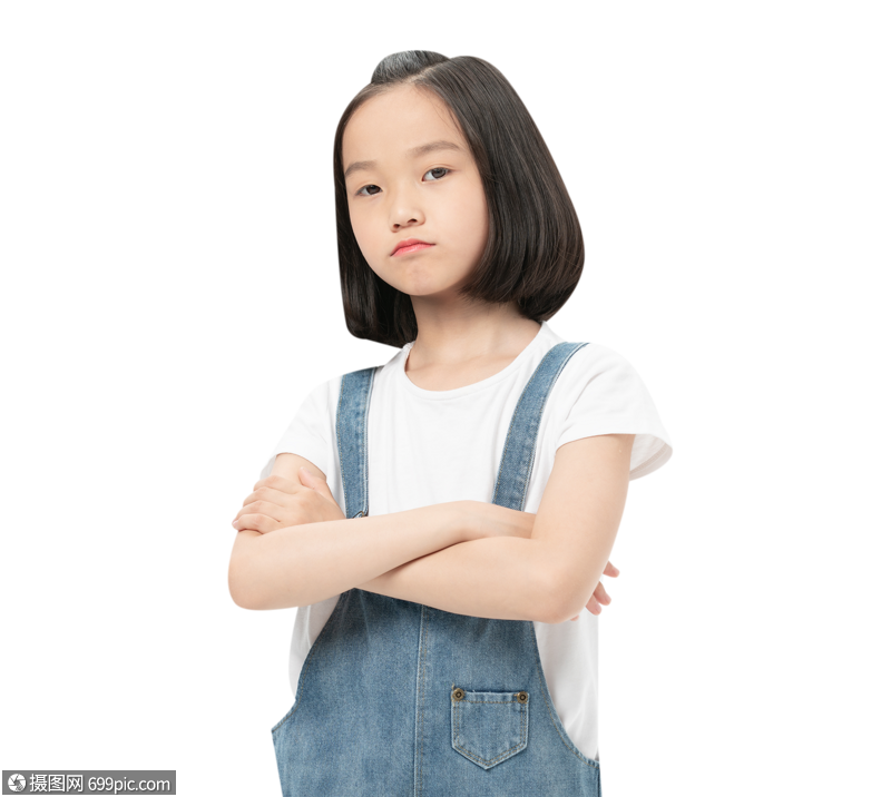 小女孩生气表情亚洲人快乐